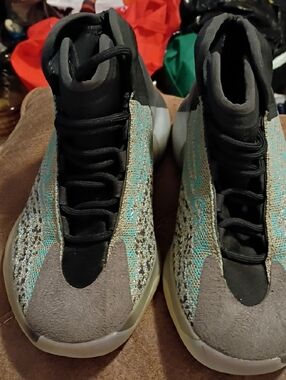 adidas Women’s High-Top Knit Sneakers in Gray and Teal